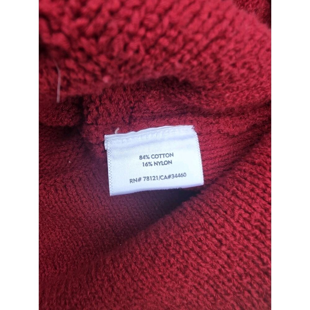 Eileen Fisher Red Full Zip Hoodie Sweater Jacket Cotton Blend Women's Medium - Picture 3 of 8